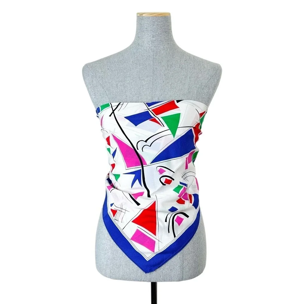 Vintage 80s/90s‎ Silky Scarf in Geometric Print
